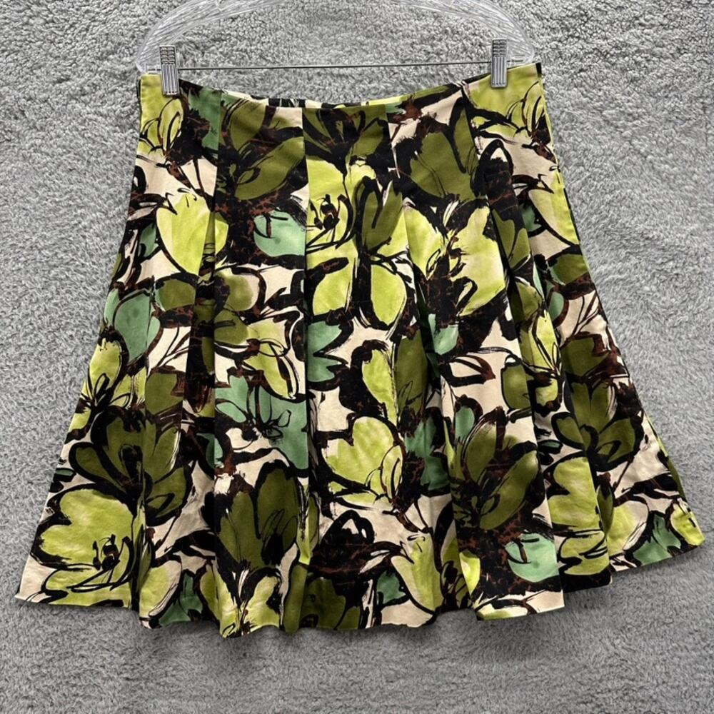 Sunny Leigh Size 14 Skirt Green Floral Side Zip